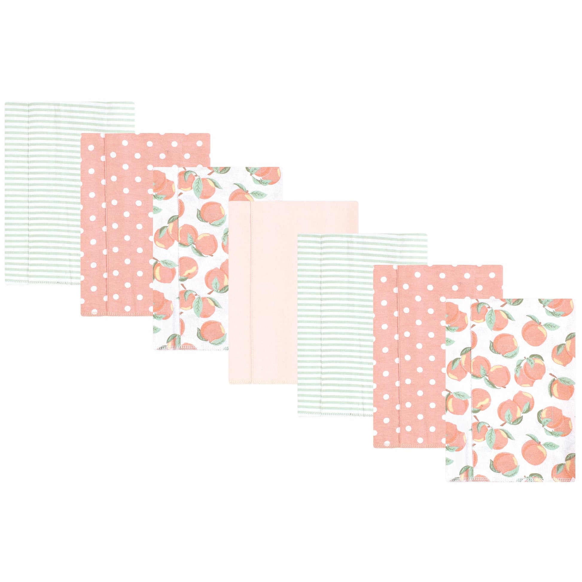 Hudson Baby Unisex Baby Flannel Burp Cloth 7Pk, Sweet Peach, One Size