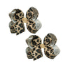 Baby girls leopard print bow hairpin Bow Leopard Bow Hair Clip Hair Barrettes for Women.(FJ121) (A-Kahki)