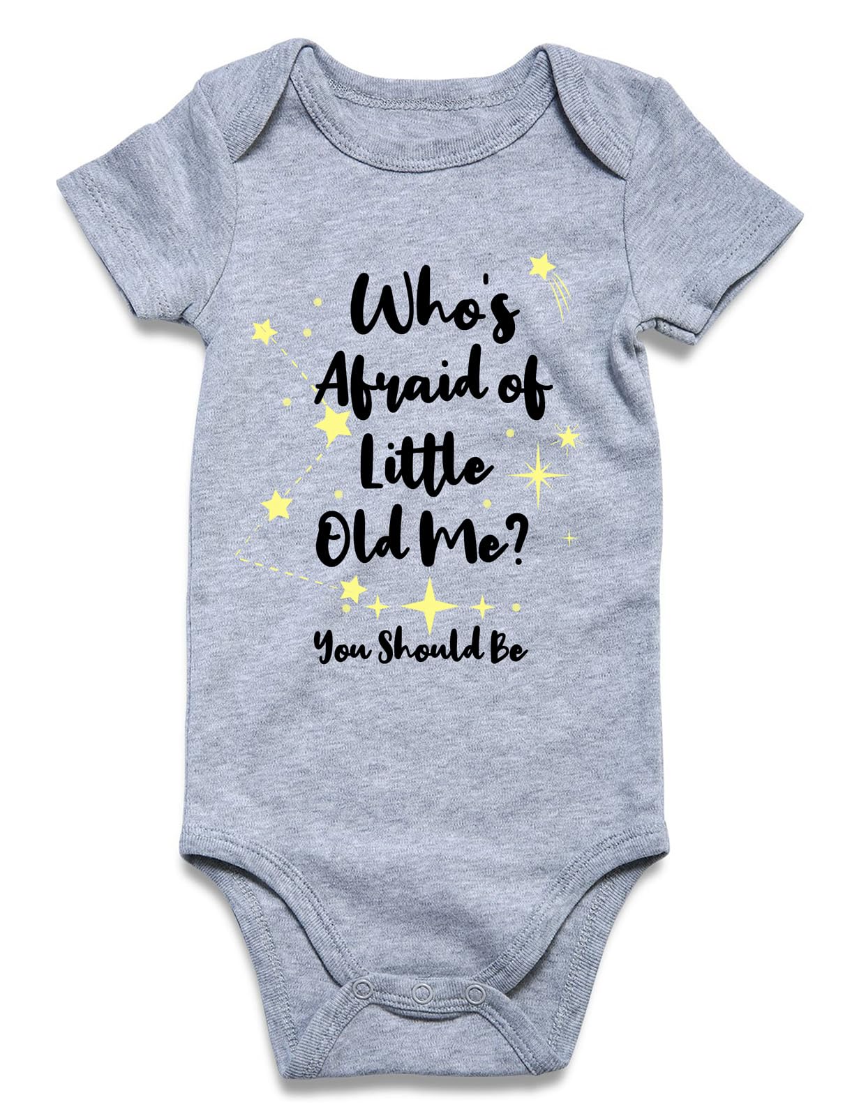 Funnycokid Infant Baby Boys Girls Who'S Afraid Of Little Old Me Grey B – Cutebab WBBAPB0DMP21KH7