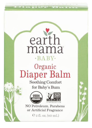 Organic Diaper Balm by Earth Mama | Safe Calendula Cream to Soothe and Protect Sensitive Skin, Non-GMO Project Verified, 2-Fluid