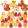 Lenwen 36 Pcs 2 Inch Thanksgiving Rubber Duckies Assorted Fall Mini Rubber Ducks in Bulk Thanksgiving Themed Bathtub Toys for Gi