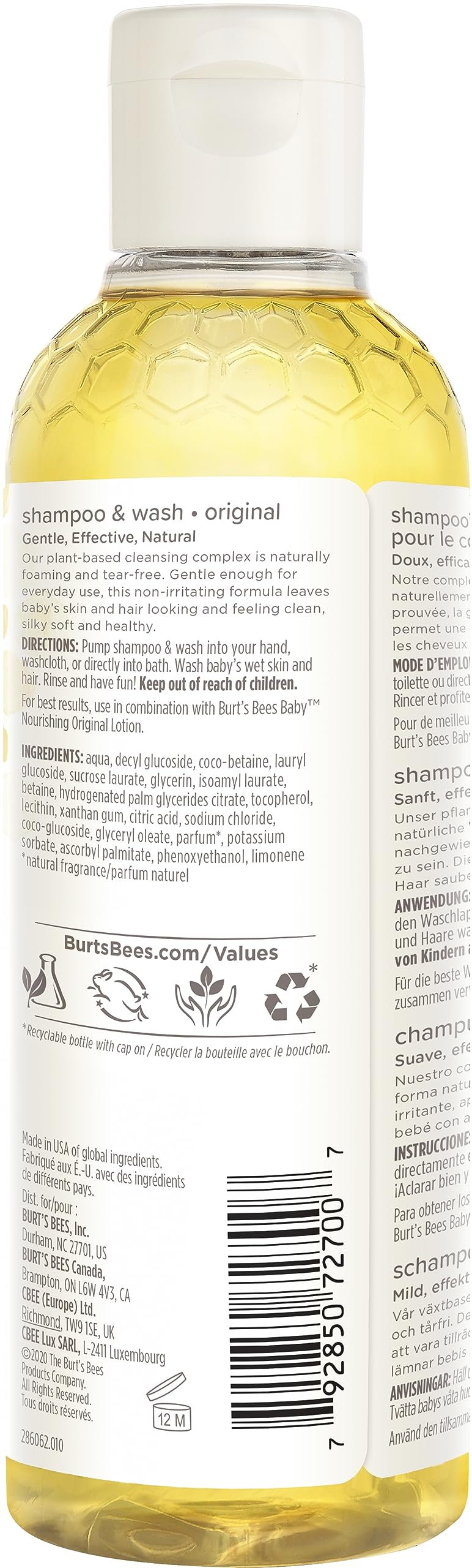 Burt'S Bees Baby Bee Original Shampoo & Wash 8 Oz