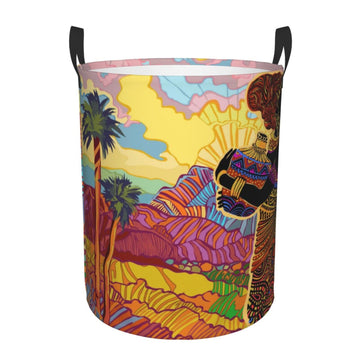 Pevtufa Beautiful African Woman Foldable Laundry Basket Organizer,Fabric Clothes Toy Storage Basket Nursery Hamper Storage Bin F