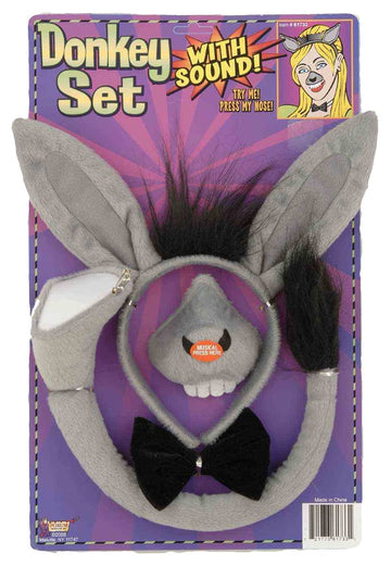 Forum Novelties Animal Costume Set Donkey Nose Tail With Sound Effects