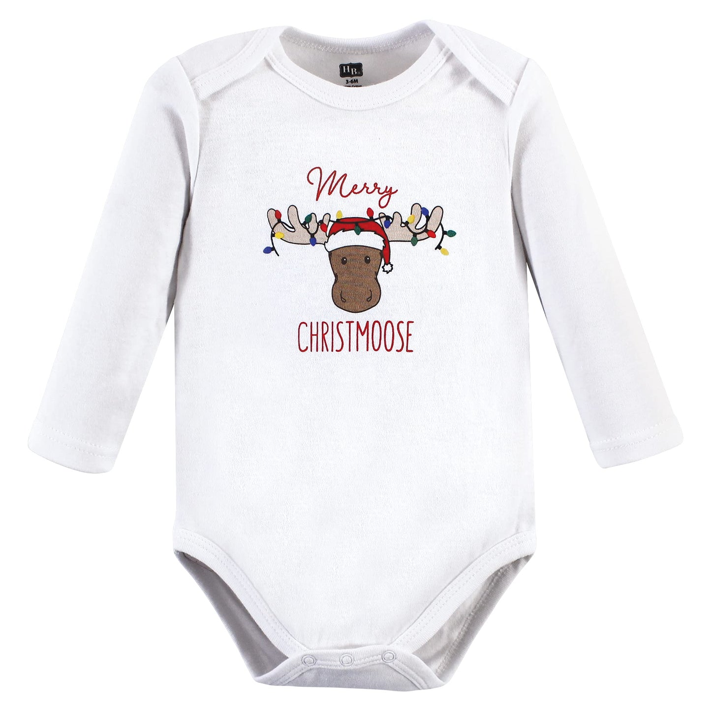 Hudson Baby Unisex Cotton Long-Sleeve Bodysuits And Toddler T-Shirt Set, Christmoose, 3-6 Months Us