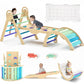 Pikler Triangle Set With Cushion, Toddler Climbing Toys Indoor, Baby Climbing Gym, Climbing Toys For Toddlers 1-3 Inside, Montes