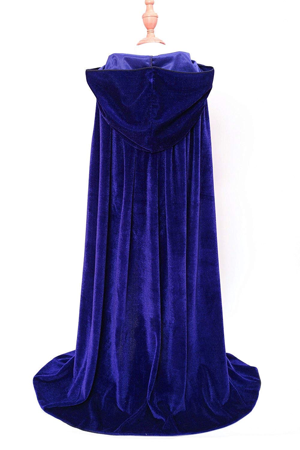 Makroyl Kids Velvet Cloak Cape With Hooded For Halloween Christmas Cosplay Costumes (Small, Blue)