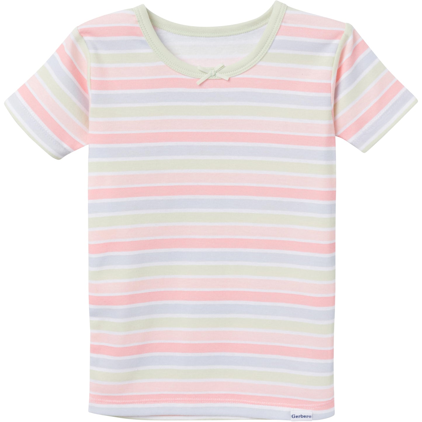 Gerber Baby Girls' Toddler Snug Fit 4-Piece Pajama Short Set, Stripe, 12 Months