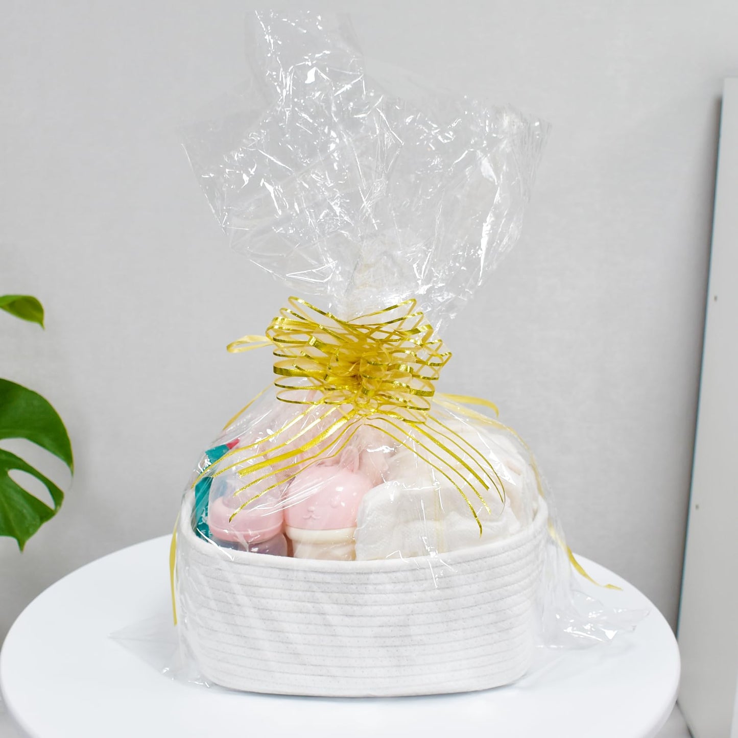 Abenkle Small White Basket, Soft Woven Baskets For Baby Dog And Cat Toys Organizer, Decorative Shelves Closet Organizing Easter