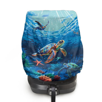 NDISTIN Sea Turtle Baby Car Seat Sunshade Cover Undersea Print Baby Seat Covers for Car Seats Dustproof Infant Car Seat Sun Prot