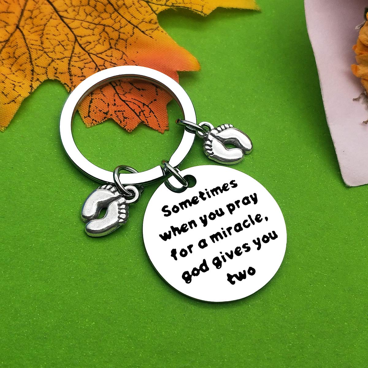 Mom To Be Gift Keychain Pregnancy Announcement Gift Twin Mom Gift New Mom Gift Twin Mom Jewelry First Time Mom Gift Pregnant Mom