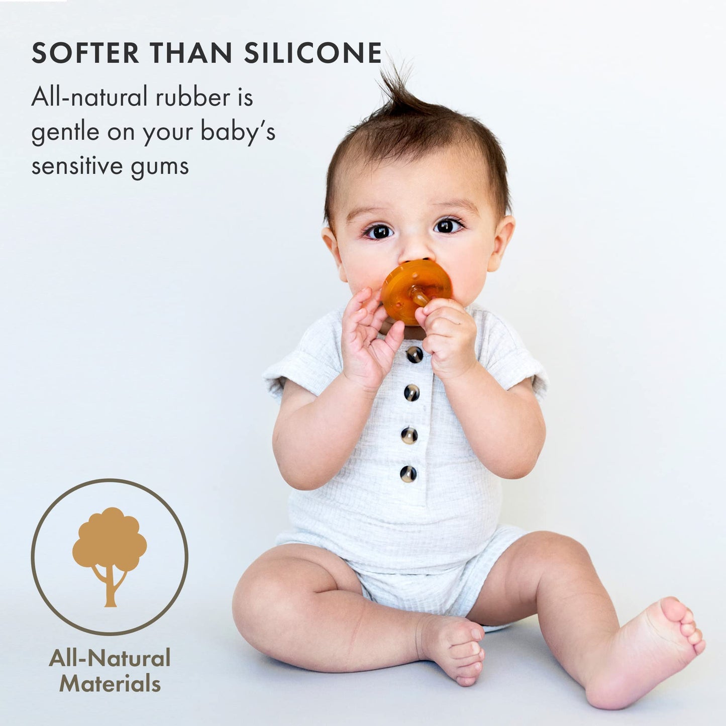 Natursutten Pacifiers 12-18 Months - 1-Pack Original Shield Orthodontic Nipple Natural Rubber Safe & Soft Bpa-Free Pacifiers For