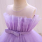 Flower Baby Girl Lace Dress Toddler Tulle Sleeveless Bow Princess Party Wedding Pageant Bridesmaid (Purple042.2-3 T)