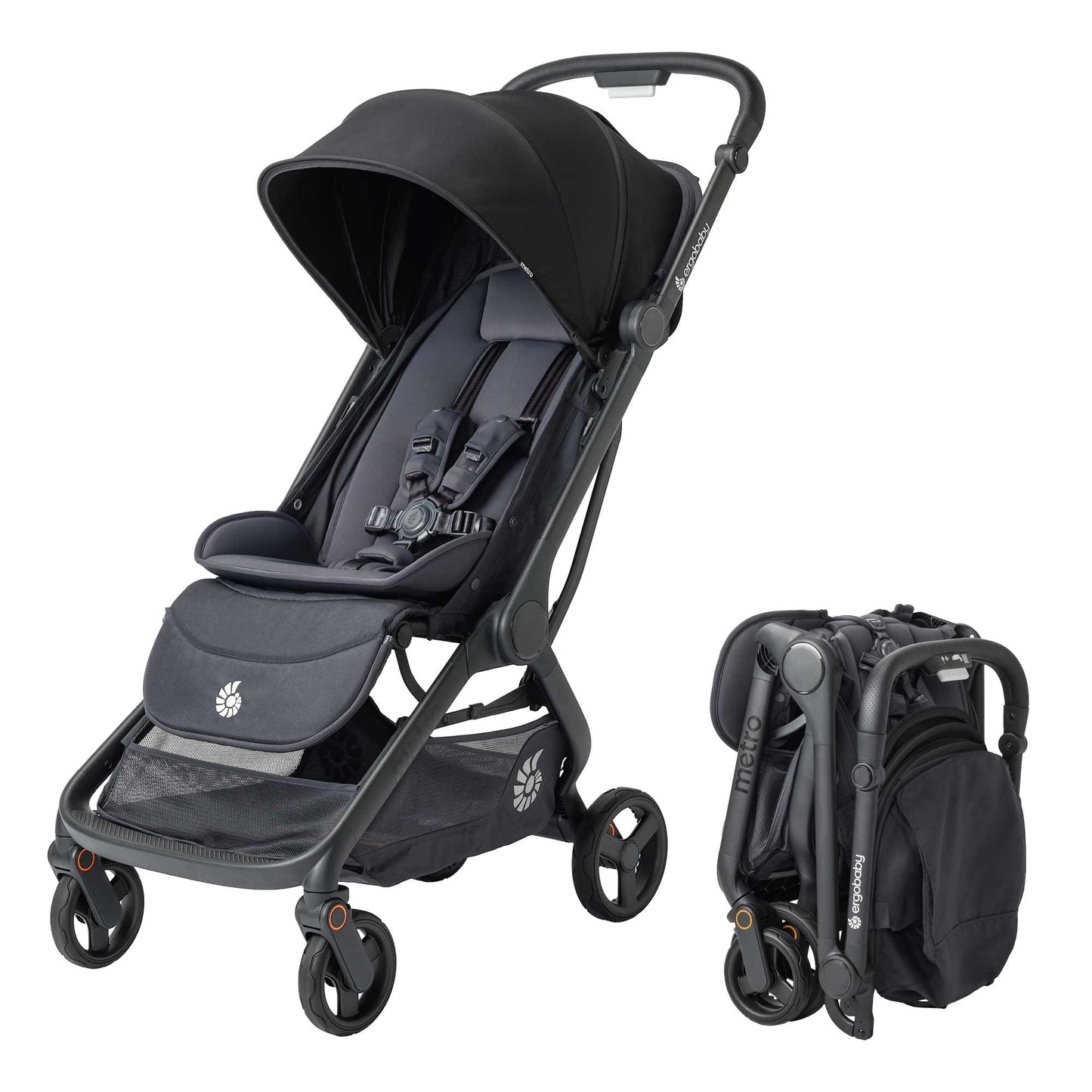 Ergobaby Metro 3 All in One Compact Baby Stroller - Foldable, Lightweight Travel Stroller - Easy One-Hand Fold for Overhead Airp