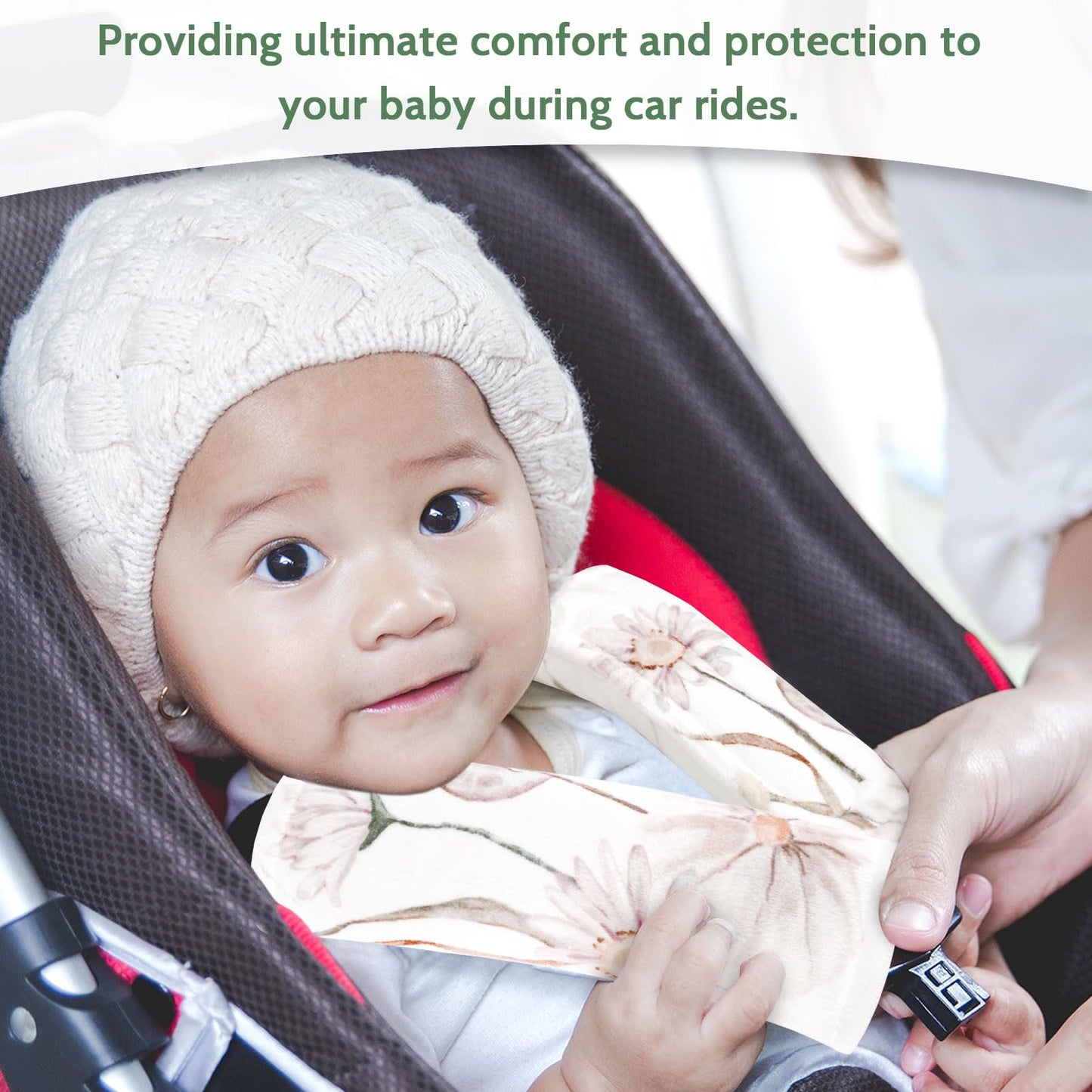 Caruili Carseat Strap Pads For Babies Girls, Double-Sided Use, Super Soft, Infant Car Seat Strap Covers, Seat Belt Covers For Ba