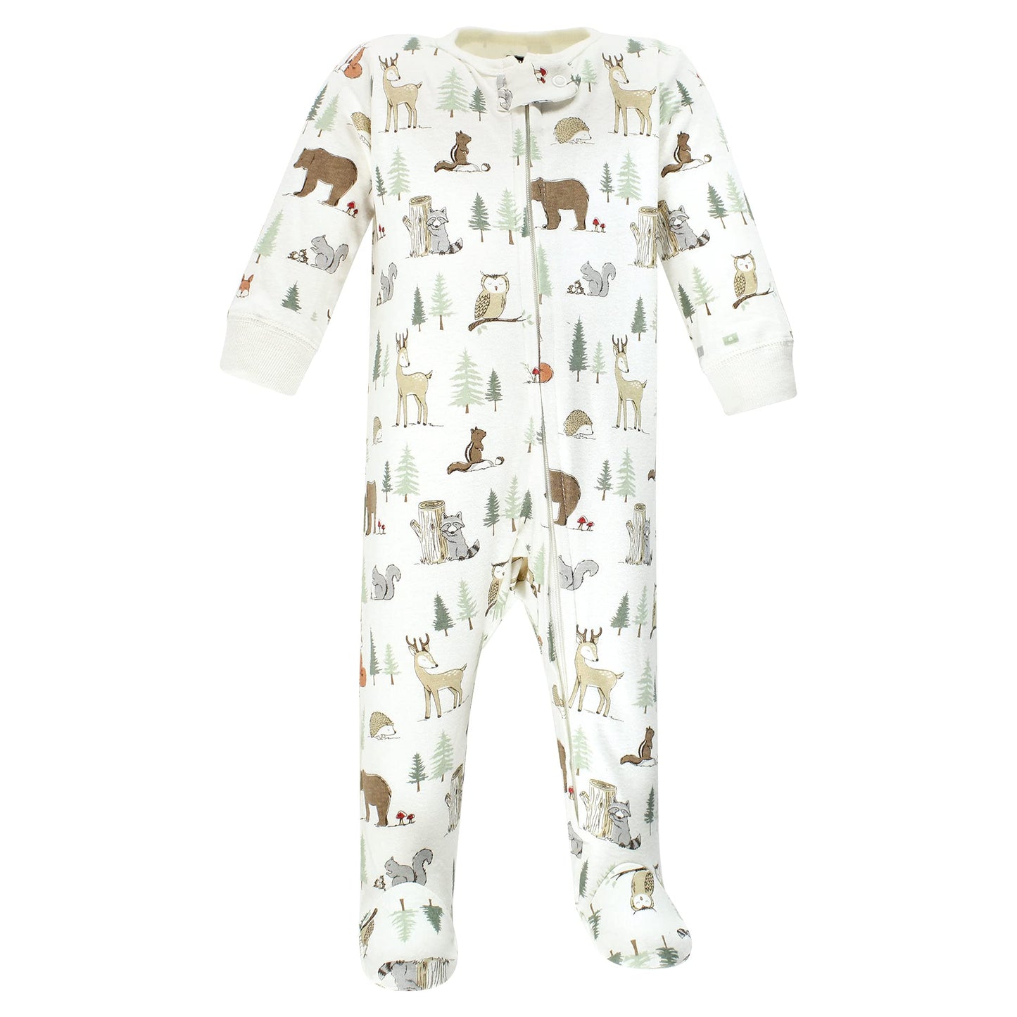 Hudson Baby Baby Girls Cotton Play And Toddler Sleepers, Forest Animals, 3-6 Months Us