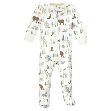 Hudson Baby Baby Girls Cotton Play And Toddler Sleepers, Forest Animals, 3-6 Months Us