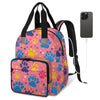 KOBLEN Dog Paw Prints Diaper Bag Backpack Baby Essentials Travel Tote Bag with Insulated Pockets Multi-functional Diaper Bags Or