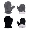 Baby Toddler Mitten Set Warm Kids Sherpa Glove For Boys Girls 0-7T (X-Black+Grey, 18-36 Months)
