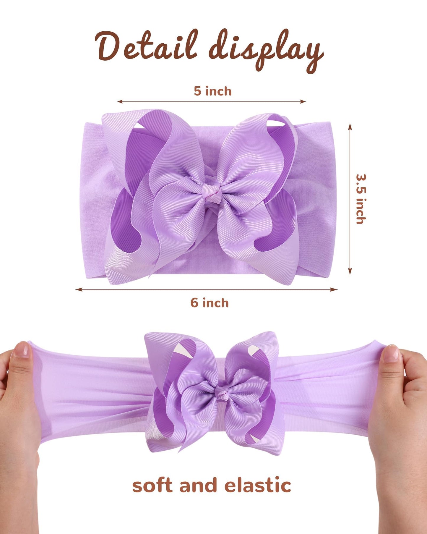 Doboi 20Pcs Baby Bows Baby Girl Headbands Nylon Hairbands With Ribbon Bow Handmade Elastic Baby Hair Bows Headbands For Baby Gir