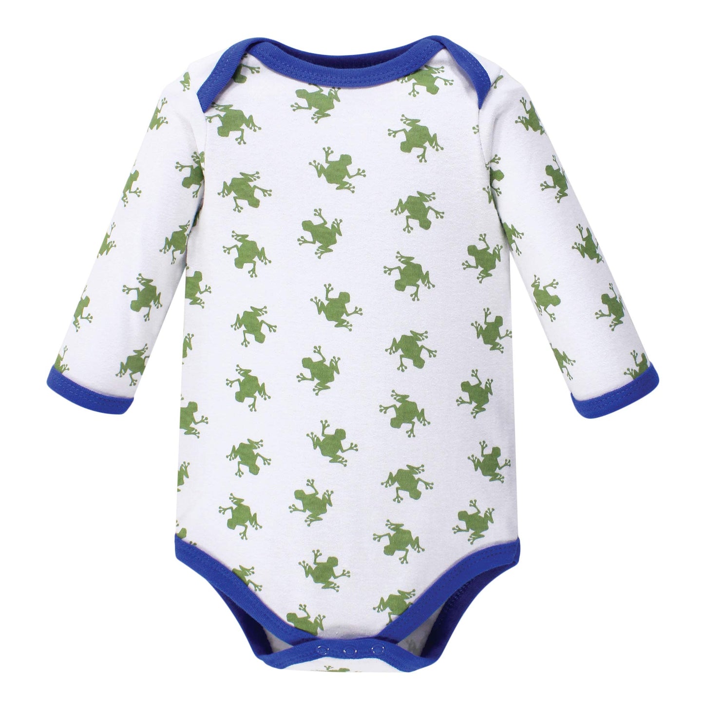 Luvable Friends Unisex Baby Cotton Long-Sleeve Bodysuits, Frog, 3-6 Months