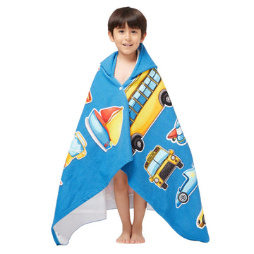 Gealaek Hooded Towel For Toddlers 2-10 Years Boys Girls Kids Bath Pool Beach Towel Wrap Soft Absorbent Beach Poncho(Cars)