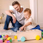 LOVEVERY | The Block Set | Solid Wood Building Blocks and Shapes + Wooden Storage Box, 70 Pieces, 18 Colors, 20+ Activities, Tod