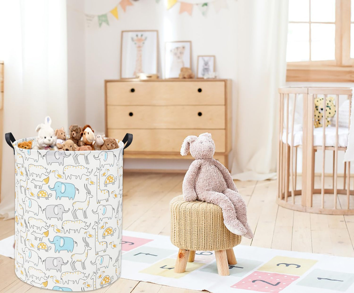 Tibaolover Animal Baby Laundry Basket Baby Hamper Kids Toy Storage Bin For Boys Room Decor Baby Nursery Hamper Gift Baskets For