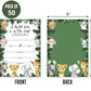 Yuzioey 50 Safari Baby Shower Invitations, Jungle Animals Invitations Macthing Envelpoes, Diaper Raffle Tickets, Book Request Ca
