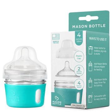 4 Oz. Mason Bottle Diy Kit: Bpa-Free Glass Baby Bottles You Can Diy Using Mason Jars From Home, Made In The Usa.