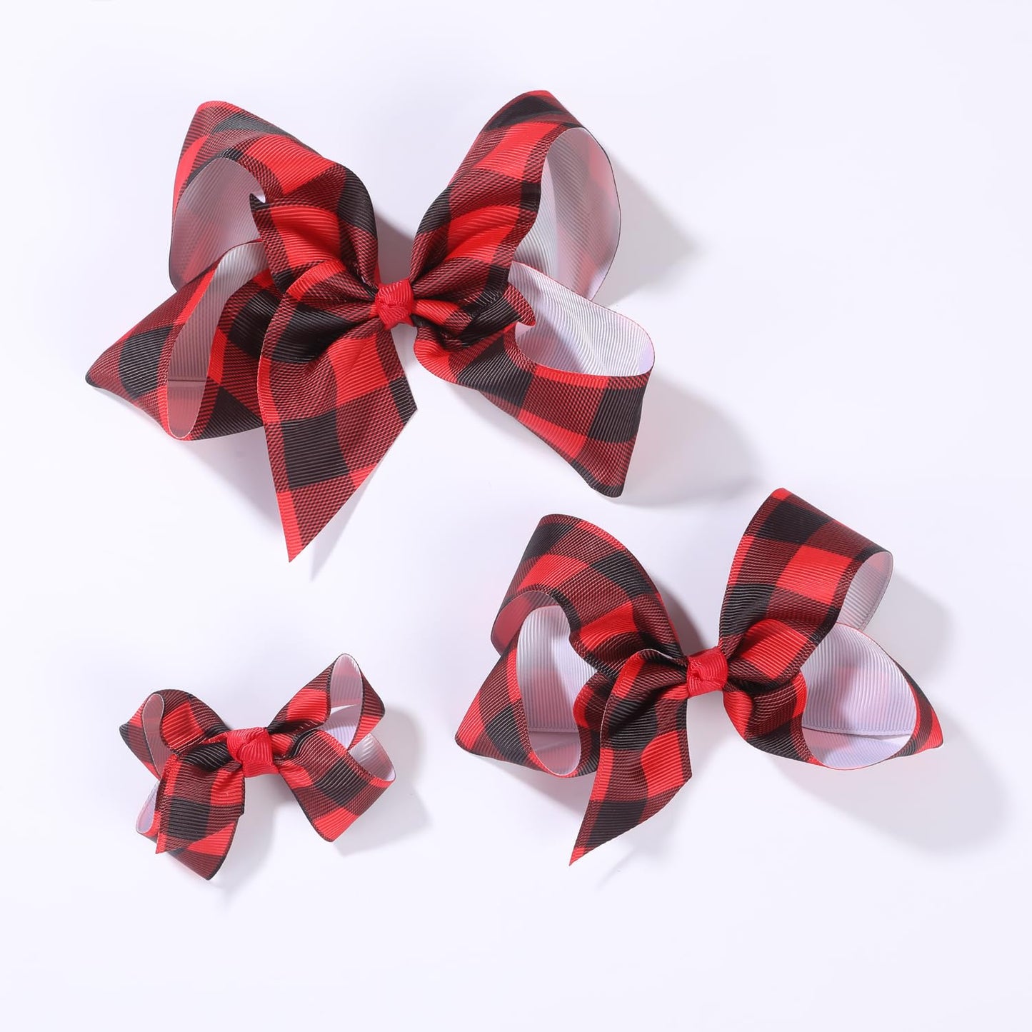 Christmas Bows For Girls,6Pcs Hand-Made Grosgrain Ribbon Hair Bows Alligator Clips Hair Accessories For Little Teen Toddler Girl