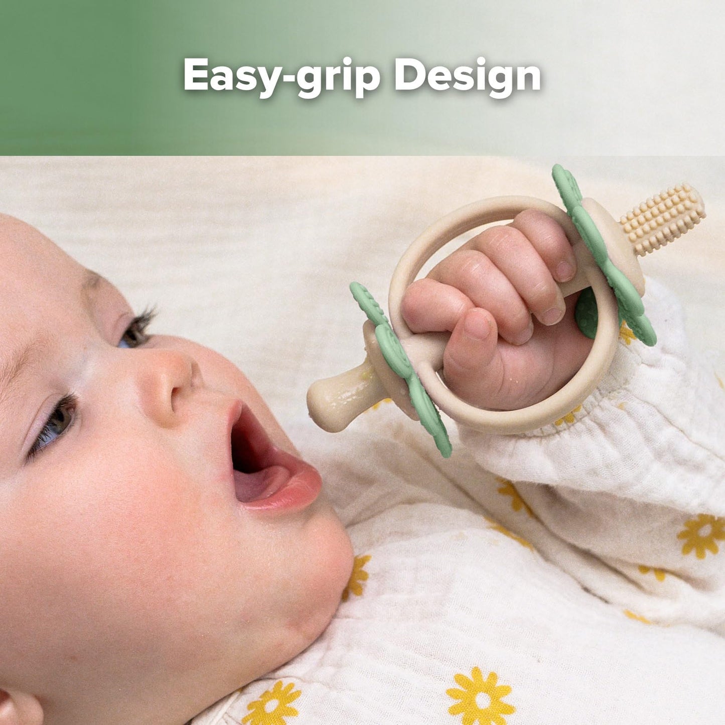 haakaa Silicone Baby Teething Toys,Nipple-Shaped End for Gum Massage,360 Baby Toothbrush Head for Self-Brushing Training,Easy to