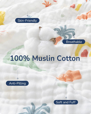 Usbettas Muslin Baby Hooded Towel, Ultra Soft And Highly Absorbent Toddler Bath Towel, 100% Muslin Cotton Bath Wrap For Babies -