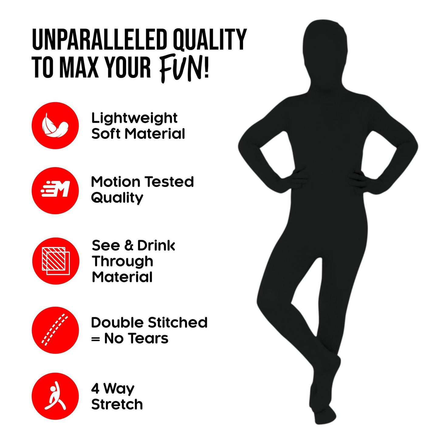 Morphsuits Kids Black Bodysuit Costume, Black Full Body Suit Halloween, All Black Costume Morph Suit Boys, Full Body Black Suit