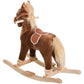 Qaba Kids Plush Toy Rocking Horse Ride on with Realistic Sounds - Brown