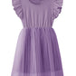 Twkioue Girls Dresses Tutu Tulle Butterfly Sleeves Casual Kid Cute Party Dress 817 Dark Purple 110