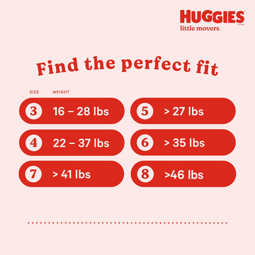 Huggies Size 8 Diapers, Little Movers Baby Diapers, Size 8 (46+ Lbs), 62 Count