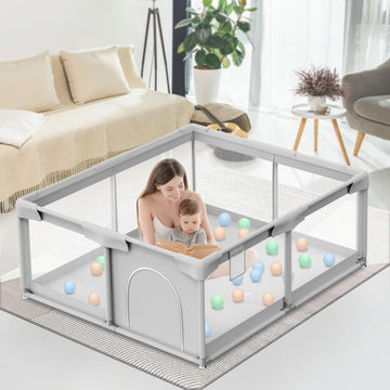 Besuhot Baby Playpen Baby Playard, Play Pen for Babies and Toddlers with Gate, 50x50 Fence, Sturdy Safety Playpen, Indoor & Outd