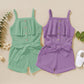 2 Year Old Girl Clothes Summer Toddler Baby Strap Sleeveless One Piece Romper Casual Summer Jumpsuit, Green Suspender Clothes 2-