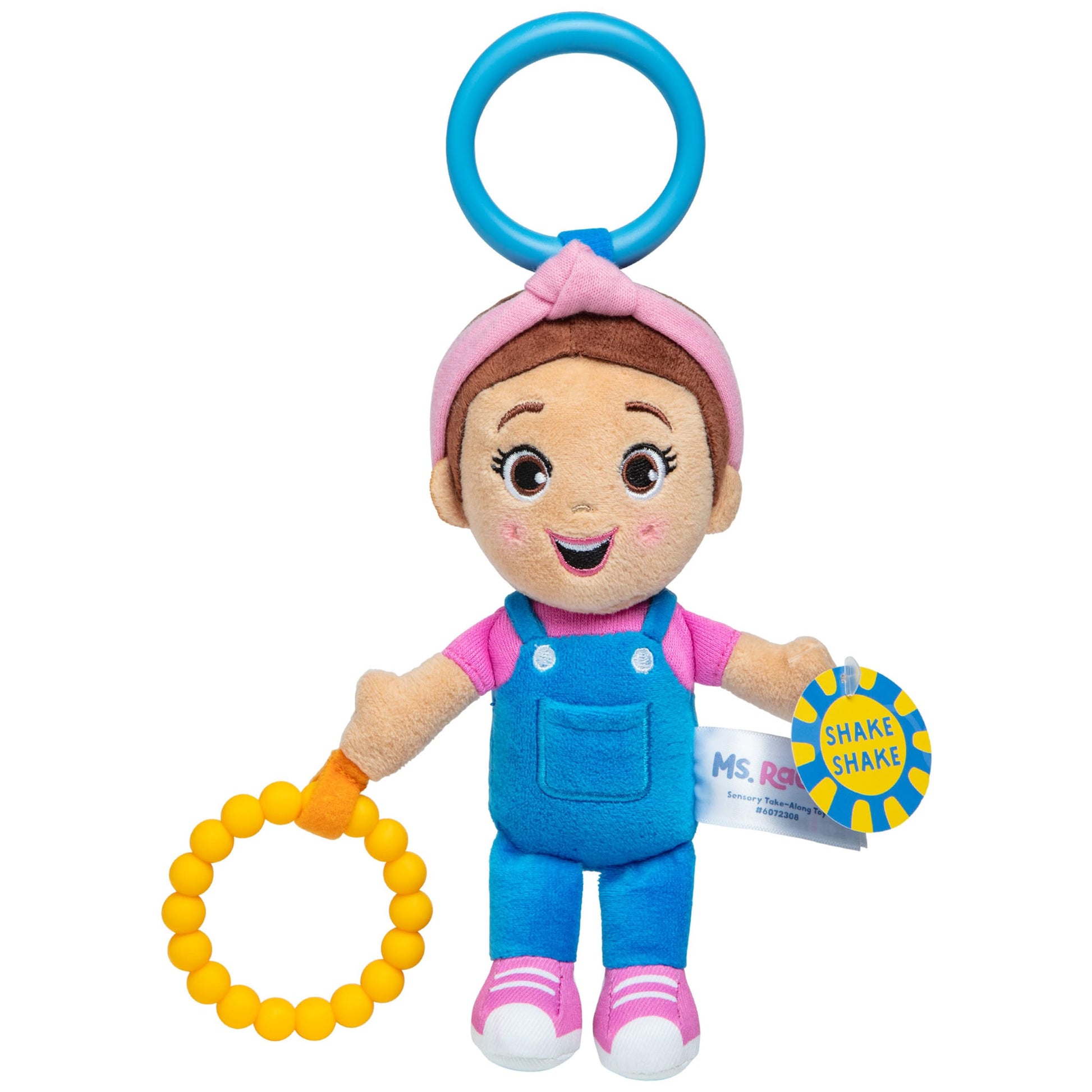 Ms. Rachel Official Sensory Take-Along Toy, Baby Swing & Baby Stroller Teething Toys with Rattle & Clip, Toddler Toys for Girls 