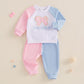 Ayalinggo Toddler Baby Girl Valentines Outfit Love Heart Shirt Long Sleeve Sweatshirt Casual Pants Valentines Day Clothes (Blue