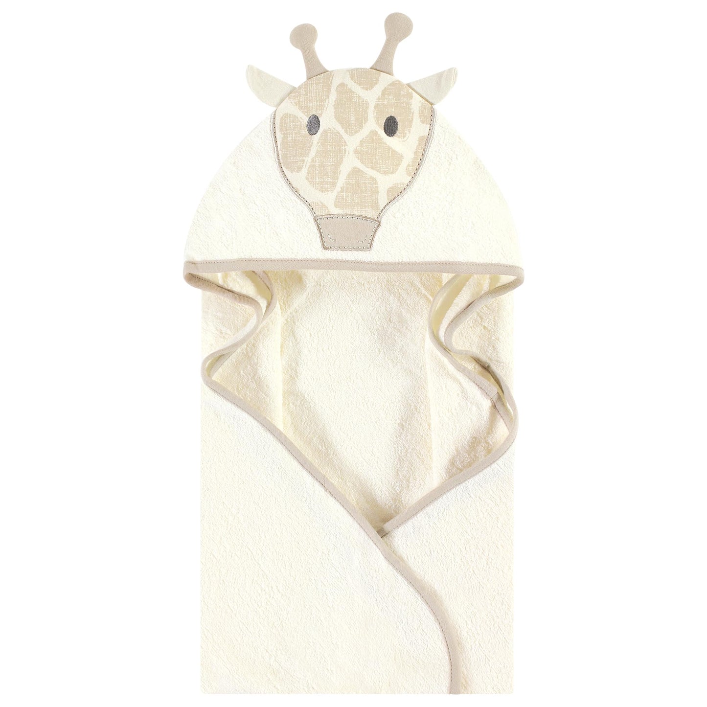 Hudson Baby Unisex Baby Cotton Animal Face Hooded Towel, Modern Giraffe, One Size