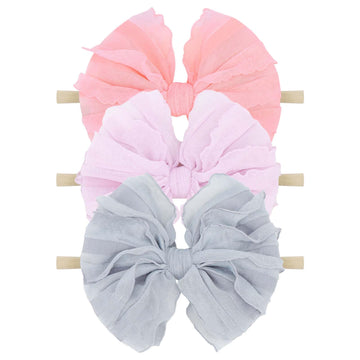 Lanmerry Baby Girls Stretchy Soft Knot Headbands With Hair Bows Newborn Toddler Hairbands Infant Toddlers Kids Hair Accessories