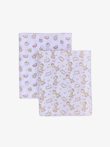 Junior Drive  Cotton Muslin Baby Swaddle Blanket (Multicolor)  Pack of 2