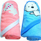 BRANDONN Baby Boys and Girls Terry Cotton Baby Bath Towel Cum Baby Wrapper Towel (Blue and Mango, 02 Years)  Combo of 2