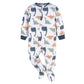 Gerber Baby Boy'S Toddler Loose Fit Flame Resistant Fleece Footed Pajamas 2-Pack, Dinos & Wide Stripe, 3-6 Months