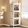 Nasmodo Storage Bins With Lids With Wheel Storage Containers With Wheels Closet Organizers Folding Storage Box, Stackable Storag