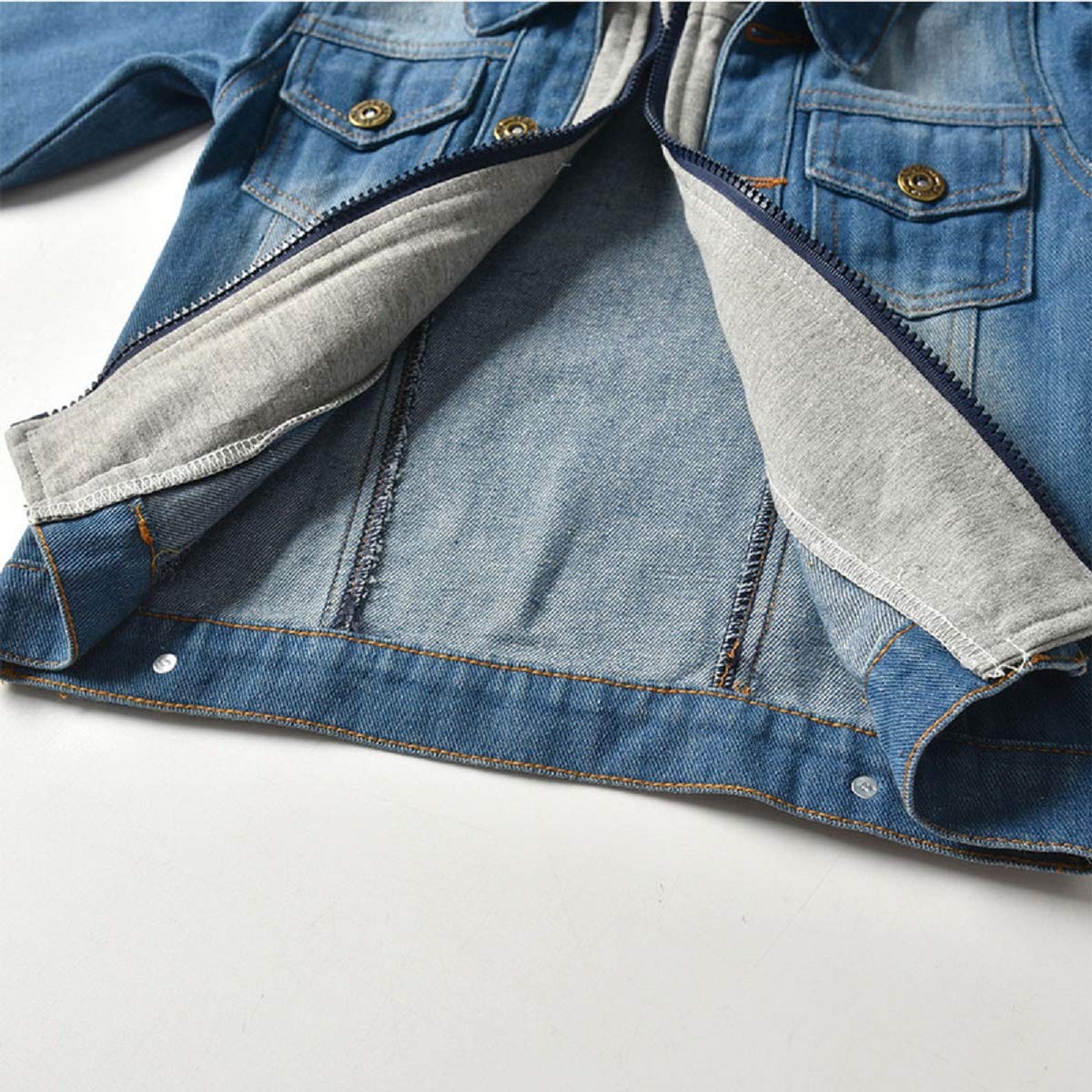 SOFEON Toddler Baby Boy Girls Denim Jacket Button Down Basic Ripped Hoodie Jeans Coat Kid Cowboy Outwear Casual Clothes (Hoodie-