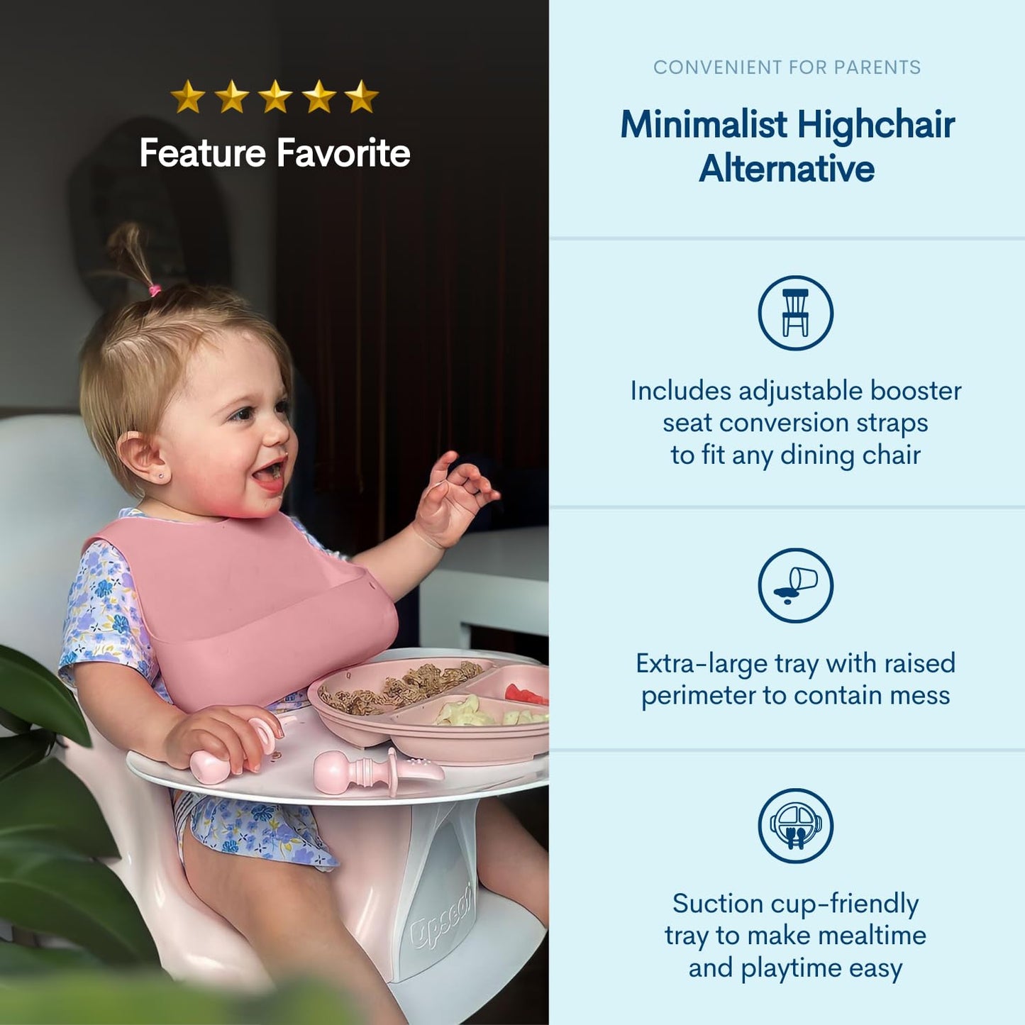 Upseat - The Original Ergonomic Baby Floor & Booster Seat with Tray, Developed with Physical Therapists for Upright Posture & He