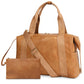 miss fong Diaper Bag Tote, Baby Bag,Leather Diaper Bag,Baby Tote Bag with 9 Diaper Bag Organizer,with Small Purse and Shoulder S